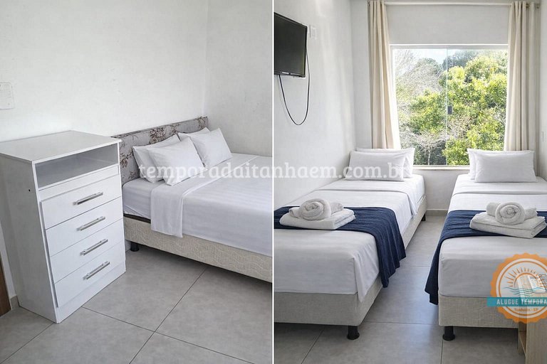 2 suítes c/ Ar, Piscina, Churrasqueira, 400mt Mar